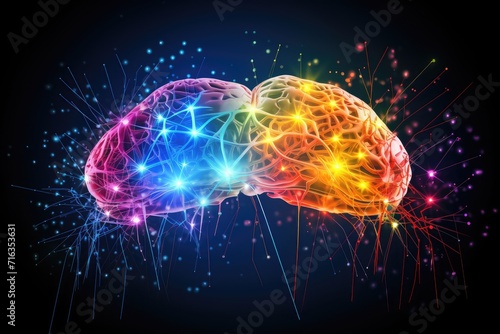 energy of fractal realms, colorful brain activity, neuron network activity, human medicine, Cognitive Functions, Emotional Intelligence, Memory, erve cells, neurosystem, synapses, brain system, neuro