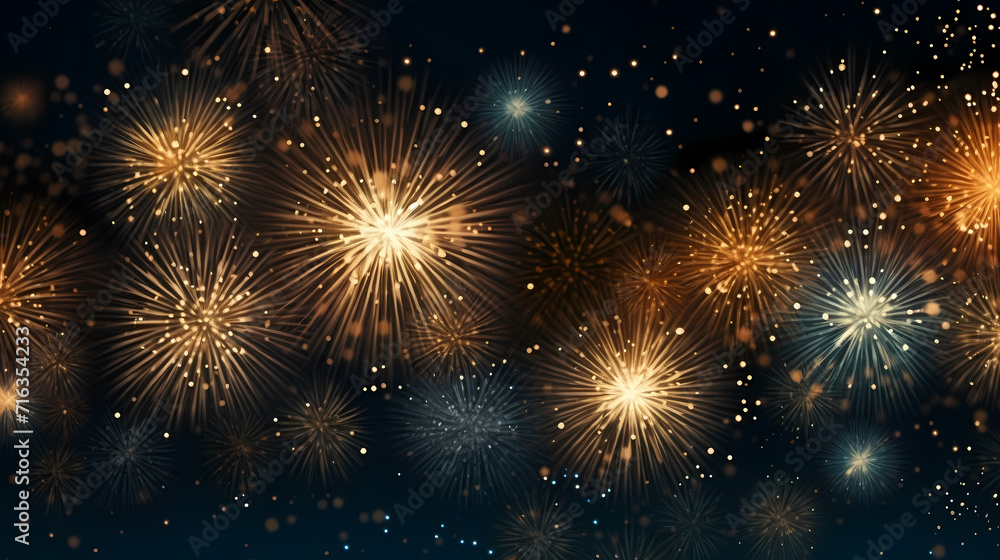 Happy New Year, burning fireworks with bokeh light background Happy New Year, burning fireworks with bokeh light background