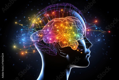 energy of fractal realms, colorful brain activity, neuron network activity, human medicine, Cognitive Functions, Emotional Intelligence, Memory, erve cells, neurosystem, synapses, brain system, neuro