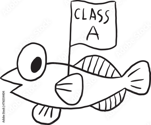 fish animal cartoon vector illustration 