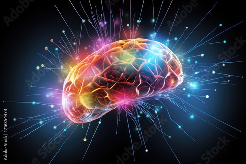 Colorful Human brain anatomy, traumatic brain injury (TBI), brain tumor, epilepsy, stroke treatment therapies brain disfunctions, neurology, mental brain supplements, positron emission tomography