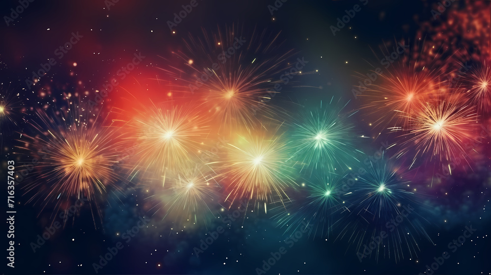 Beautiful creative holiday background with fireworks and sparkles Beautiful creative holiday background with fireworks and sparkles