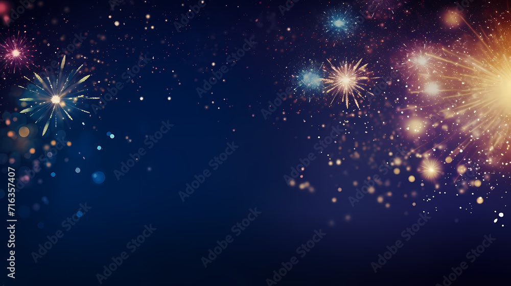 Happy New Year, burning fireworks with bokeh light background Happy New Year, burning fireworks with bokeh light background