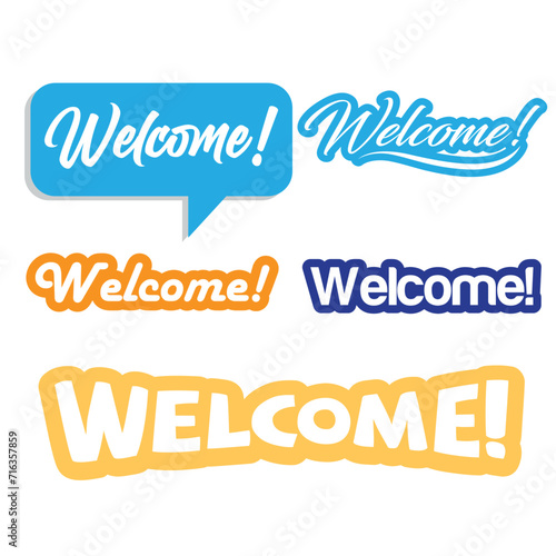 Welcome label design elements template modern elegance