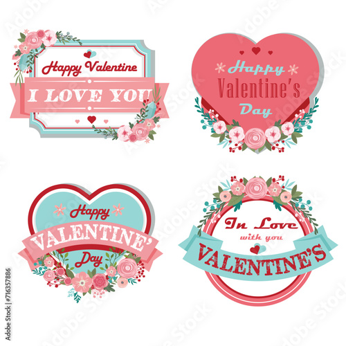 Love labels collection elegant botanical decor