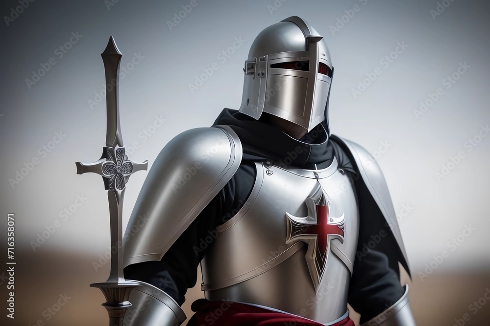 Templar Knight. Generated AI Templar Knight. Generated AI