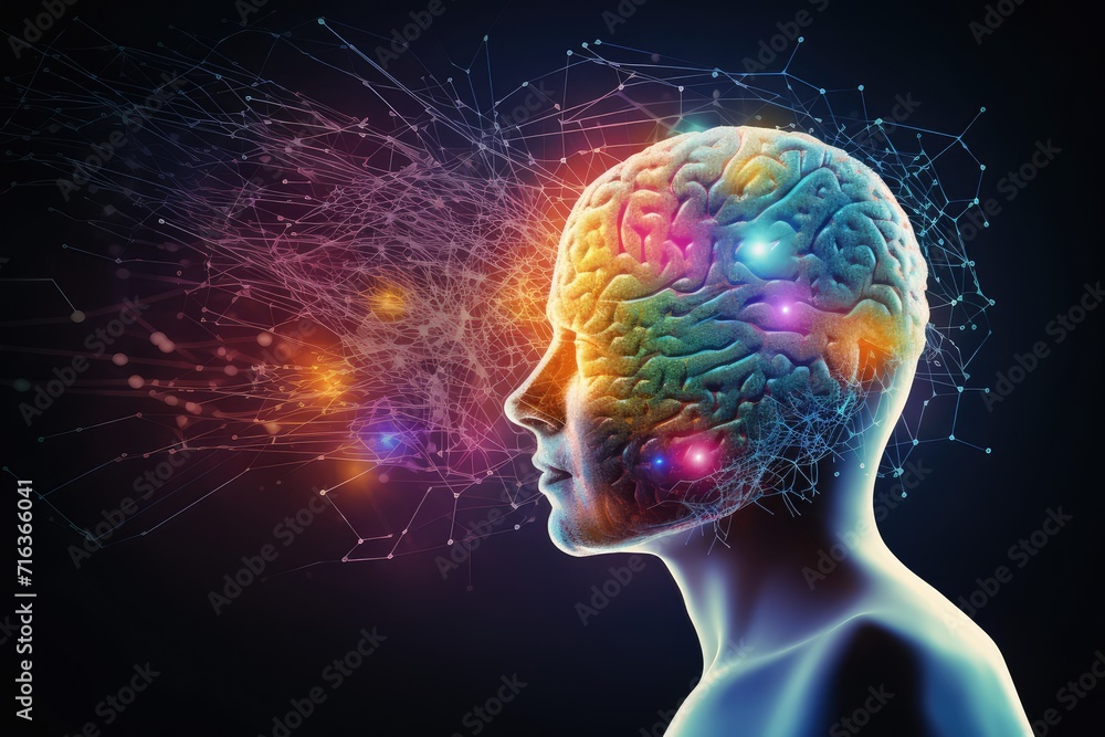 Obraz premium Cognitive disorders decline motivate neuroscience research, theorie and conducting experiments. Cognitive training programs enhancement techniques aim to improve mental function cognitive neuroscience