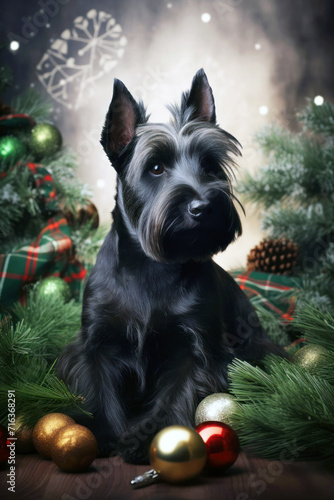 New Year's happy dog Scotch Terrier1
