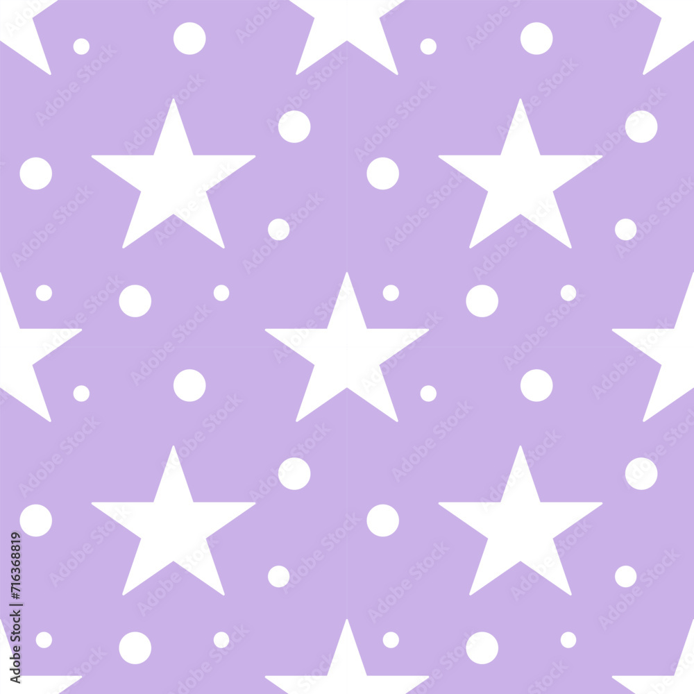 seamless pattern with stars and polka dots on purple background seamless pattern with stars and polka dots on purple background