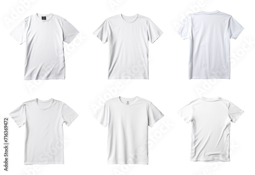 White t-shirt mockup no body on transparency background PNG