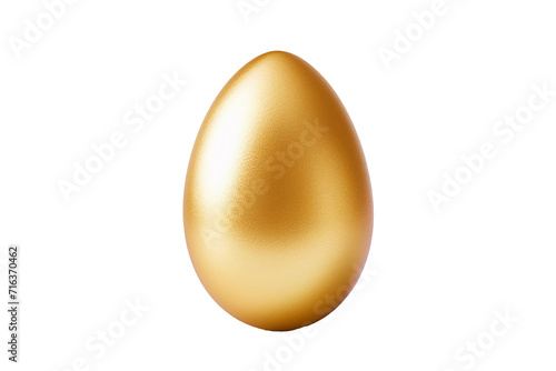 Golden easter egg on transparent background. Generative ai.