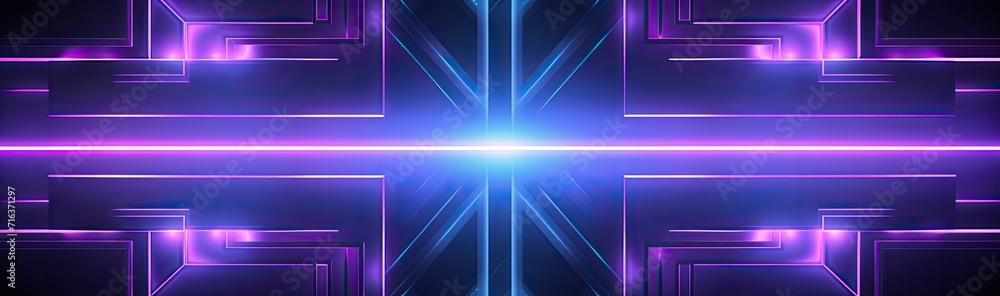 Trendy aesthetics come to life in an abstract composition, showcasing glowing geometric patterns in shades of purple. Trendy aesthetics come to life in an abstract composition, showcasing glowing geometric patterns in shades of purple.