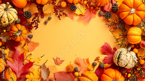 Creative Top view flat lay autumn composition