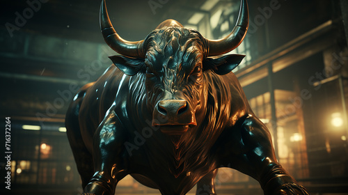 Green_Bull_market_run_on_border_upward_presents_uptrend