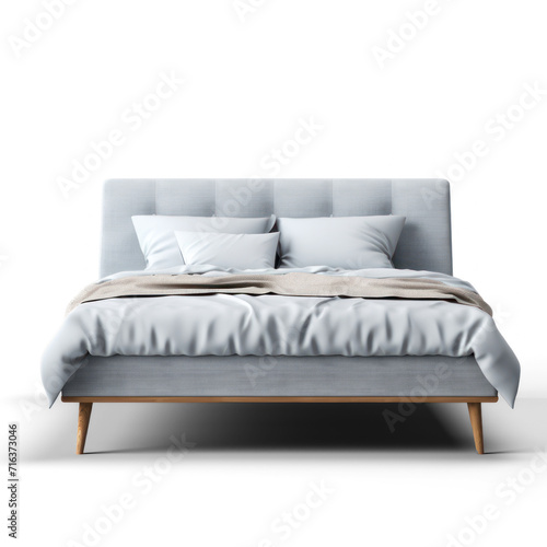 Scandinavian bed isolated on transparency background PNG