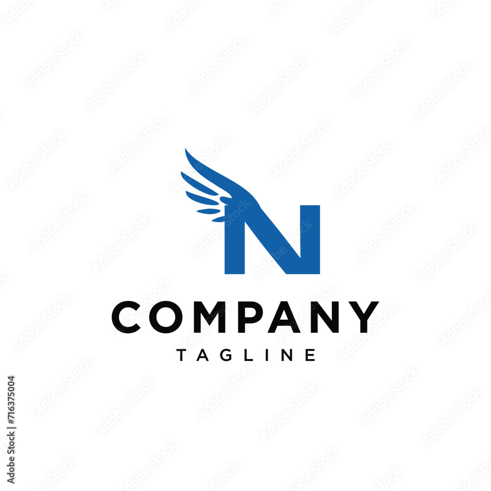 Letter N Angle Wings logo icon vector template.eps Letter N Angle Wings logo icon vector template.eps