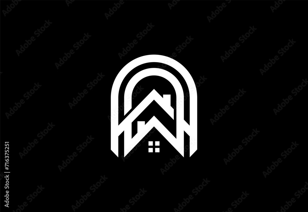 Letter A and home combination logo design vector template Letter A and home combination logo design vector template