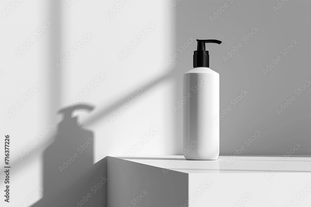Commercial Hand pump shampoo bottle mockup