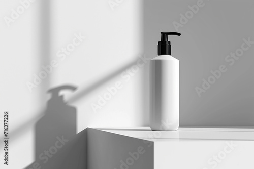 Commercial Hand pump shampoo bottle mockup