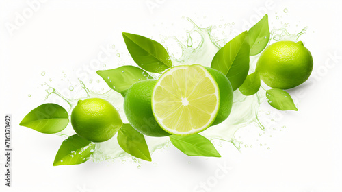 Lime with cut half sliced