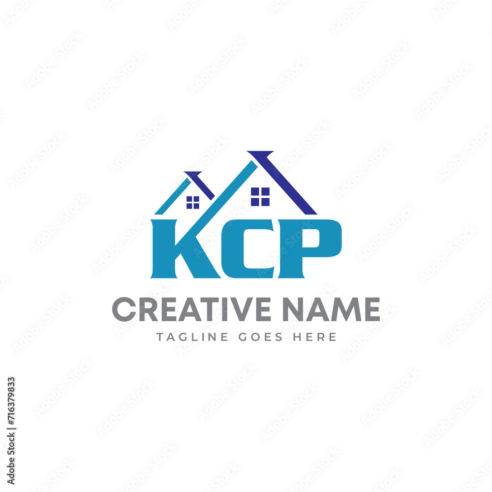 real estate logo. initial letter KCP real estate logo. real estate logo. initial letter KCP real estate logo.