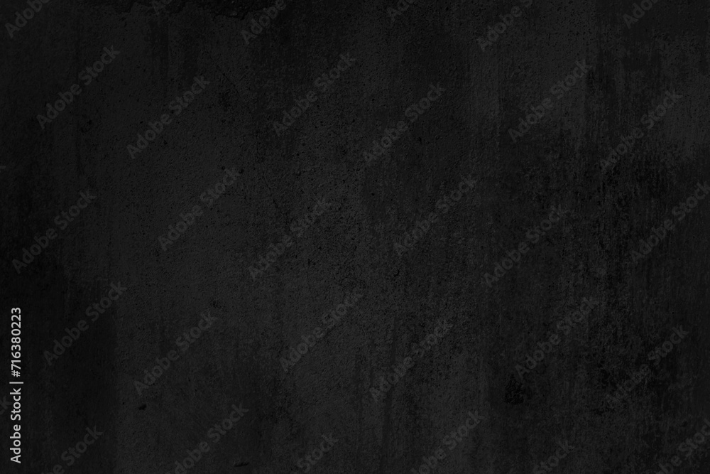Naklejka premium Black dark concrete wall background. Pattern board cement texture grunge dirty scratched for show anthracite promote product urban floor and abstract paper design element decor. Blackboard blank.