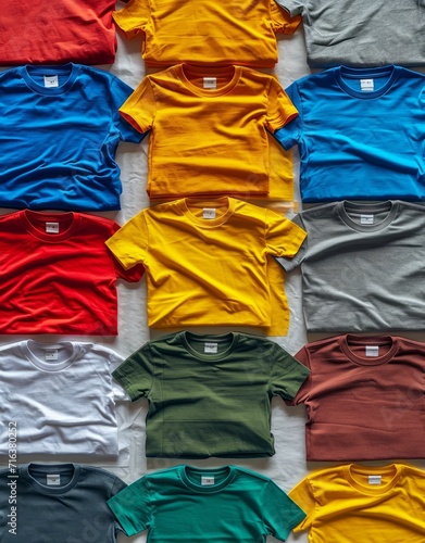 Colorful t-shirt. Generative AI technology.