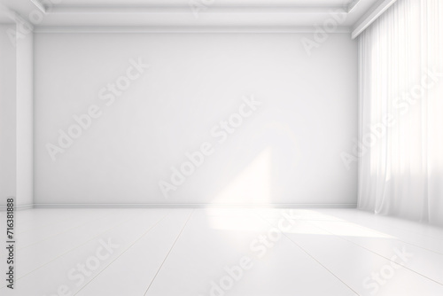 White Wall Room with Natural Light Shining Through Window