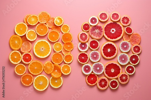 Citrus Medley: Artistic Arrangement of Colorful Citrus Fruits