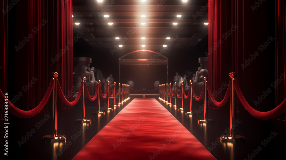 Red carpet staircase background, VIP entrance, night award ceremony Red carpet staircase background, VIP entrance, night award ceremony