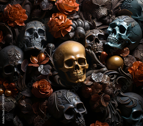 Spooky Skull Pattern for Tumbler Wrap