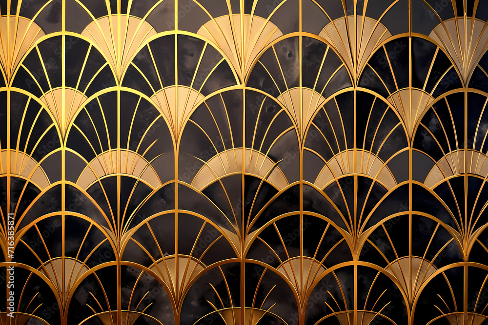 Art Deco Geometric Pattern with Gilded Accents Art Deco Geometric Pattern with Gilded Accents