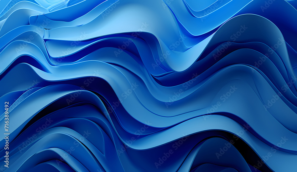 Blue Wavy Lines in a Minimalist Abstract Background