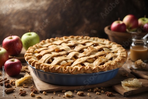 apple pie with apples and cinnamon