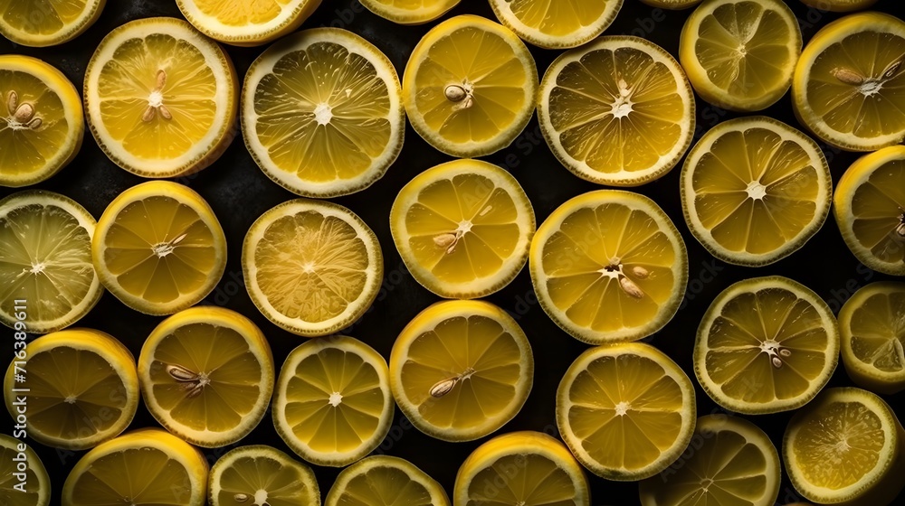 Fresh lemons with water splashes and drops on black background Fresh lemons with water splashes and drops on black background