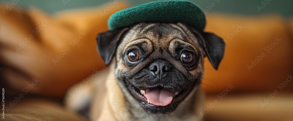 Dog Pug Celebrates St Patricks Day, HD, Background Wallpaper, Desktop Wallpaper