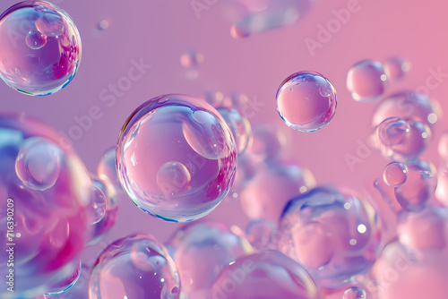 Bubbles on a Pink Background in Light Magenta