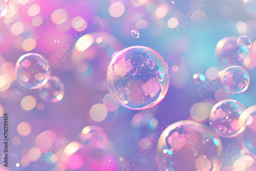 Bubbles on a Pink Background in Light Magenta © Jameel