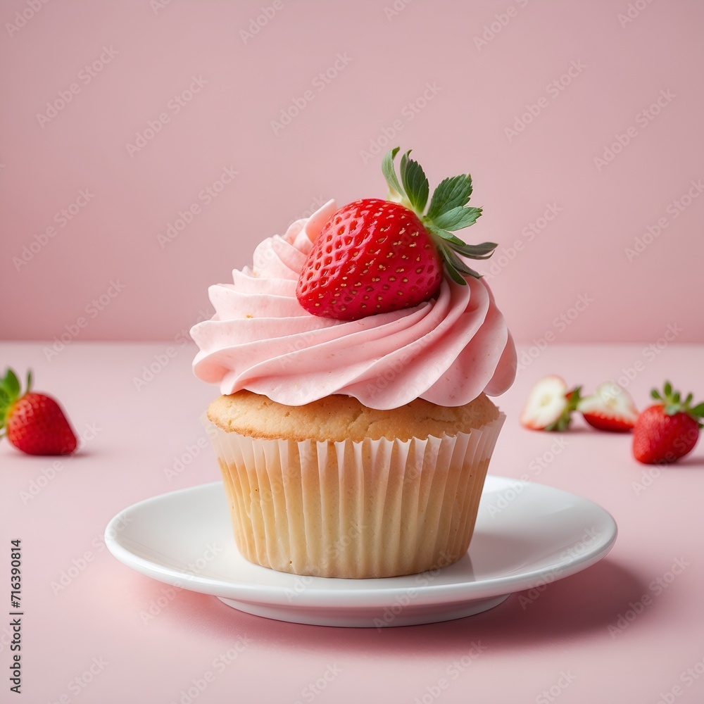strawberry cupcake with cream