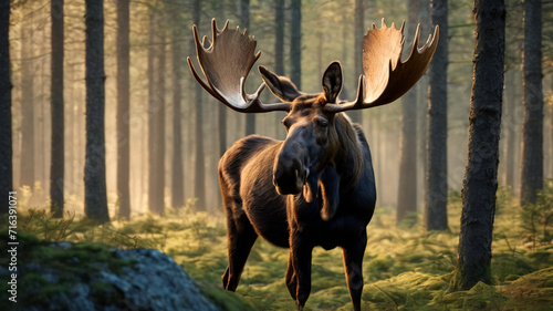 moose in the forest photo