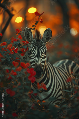 A charming zebra heart set in a vintage, soft-focus romantic setting, © Natalia