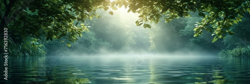 Background Panorama Large Leaves Morning Water, Banner Image For Website, Background, Desktop Wallpaper
