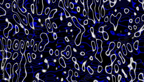 Abstract Blue and white electricity lightning over black