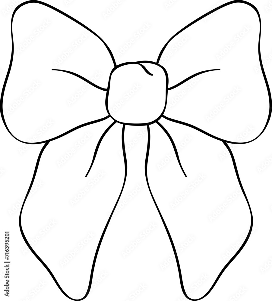 Coquette Ribbon bow outline doodle hand drawn Coquette Ribbon bow outline doodle hand drawn