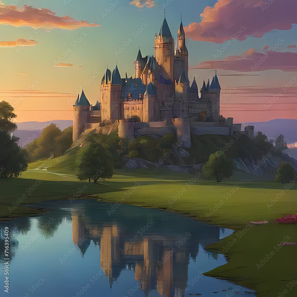 Obraz premium Castle in all Seasons