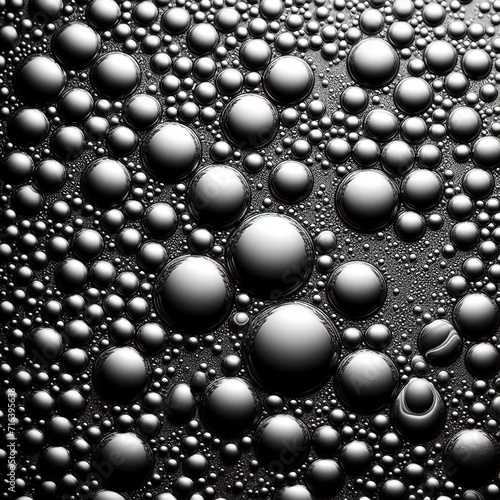 Black and white Bubbles Closeup © Emilian
