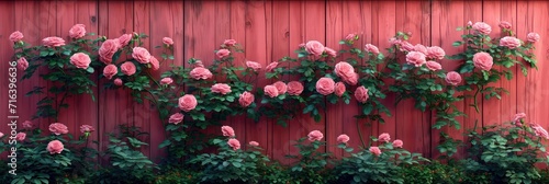 Beautiful Pink Roses Blooming On Fence, Banner Image For Website, Background, Desktop Wallpaper © Pic Hub