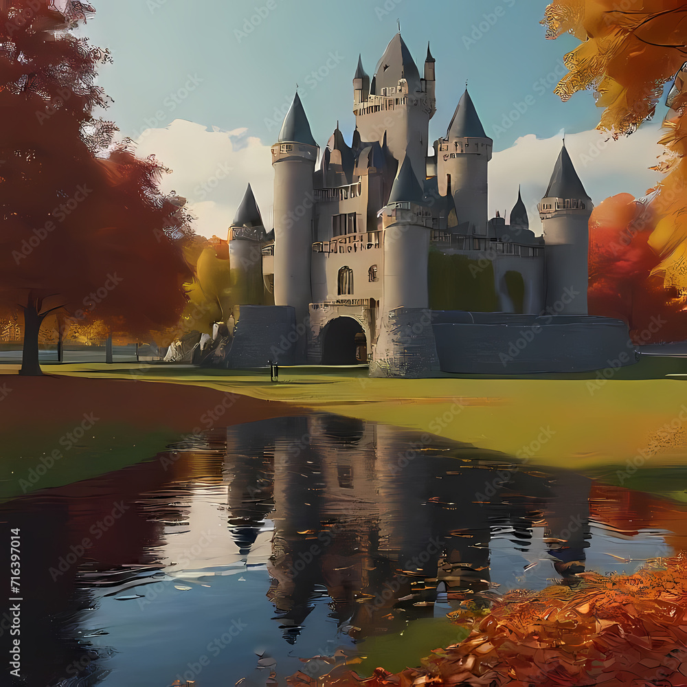 Obraz premium Castle in all Seasons