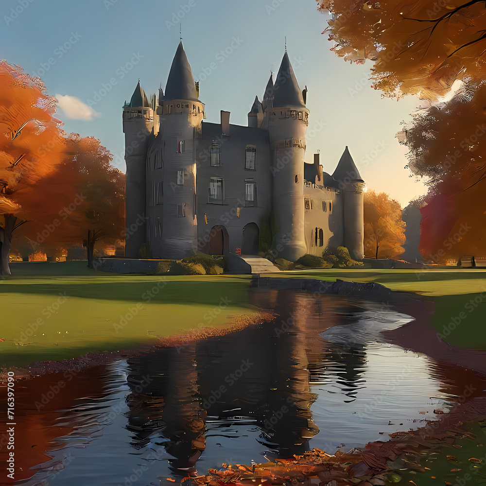 Obraz premium Castle in all Seasons