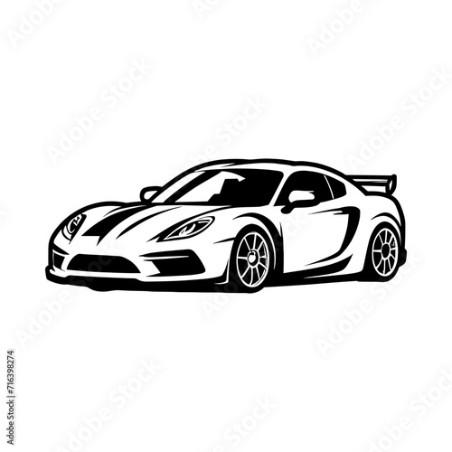 sports car vector illustration, modern race vehicle design, sleek auto silhouette for automotive branding, posters, and enthusiast merchandise